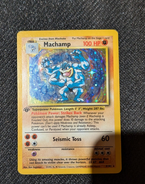 1999 Pokemon Set 1st Prospect Edition Machamp #8/102