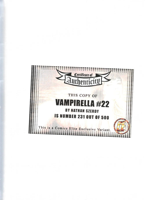 VAMPIRELLA #22 SZERDY VIRGIN COVER DYNAMITE EXCLUSIVE NM (LF006)