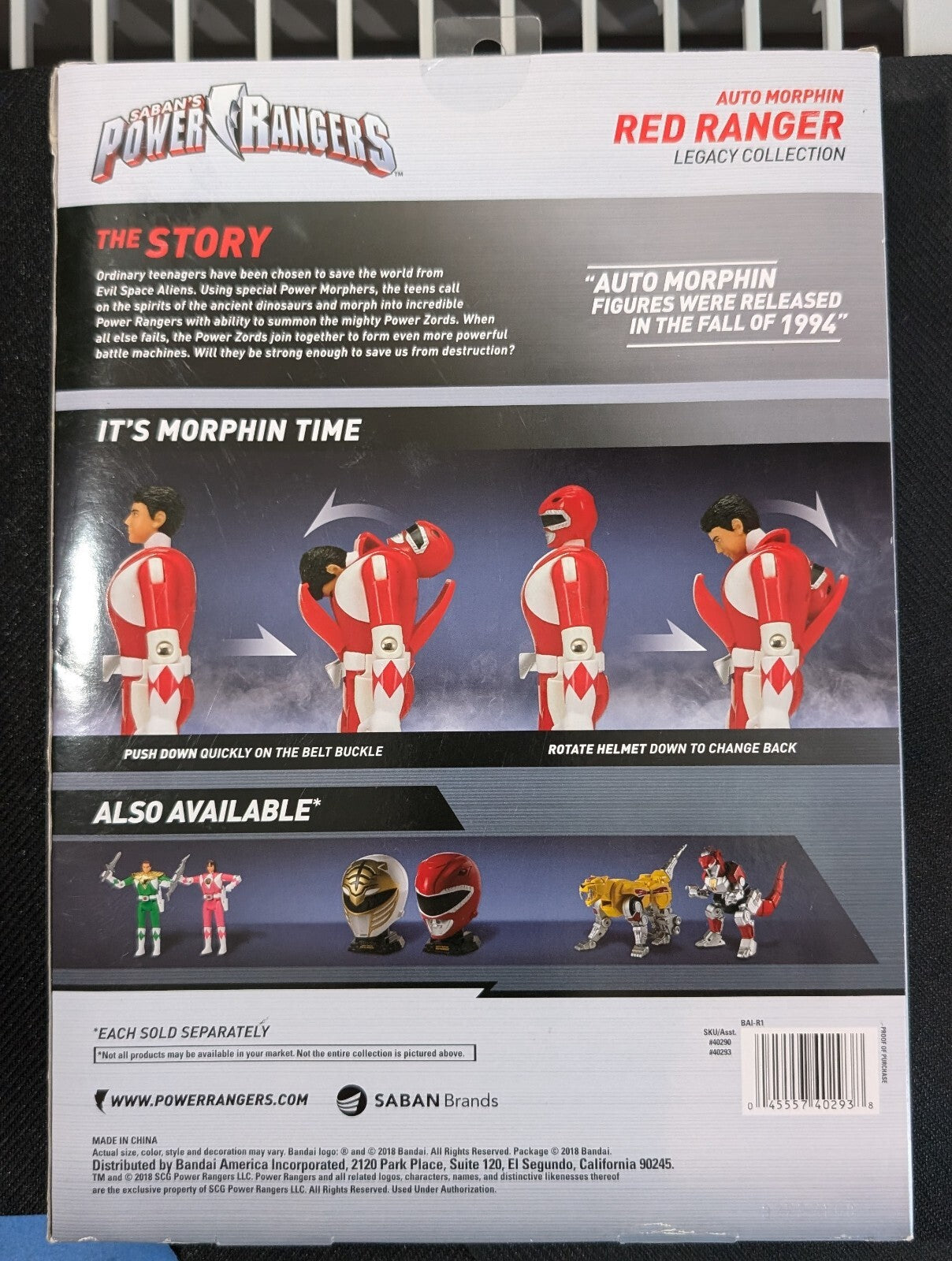Mighty Morphin Power Rangers Red Ranger 2018 Legacy Collection Auto New Sealed