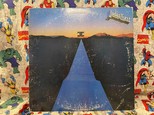 Judas Priest "Point Of Entry" G/VG Estate Sale Record Vinyl Music Metal