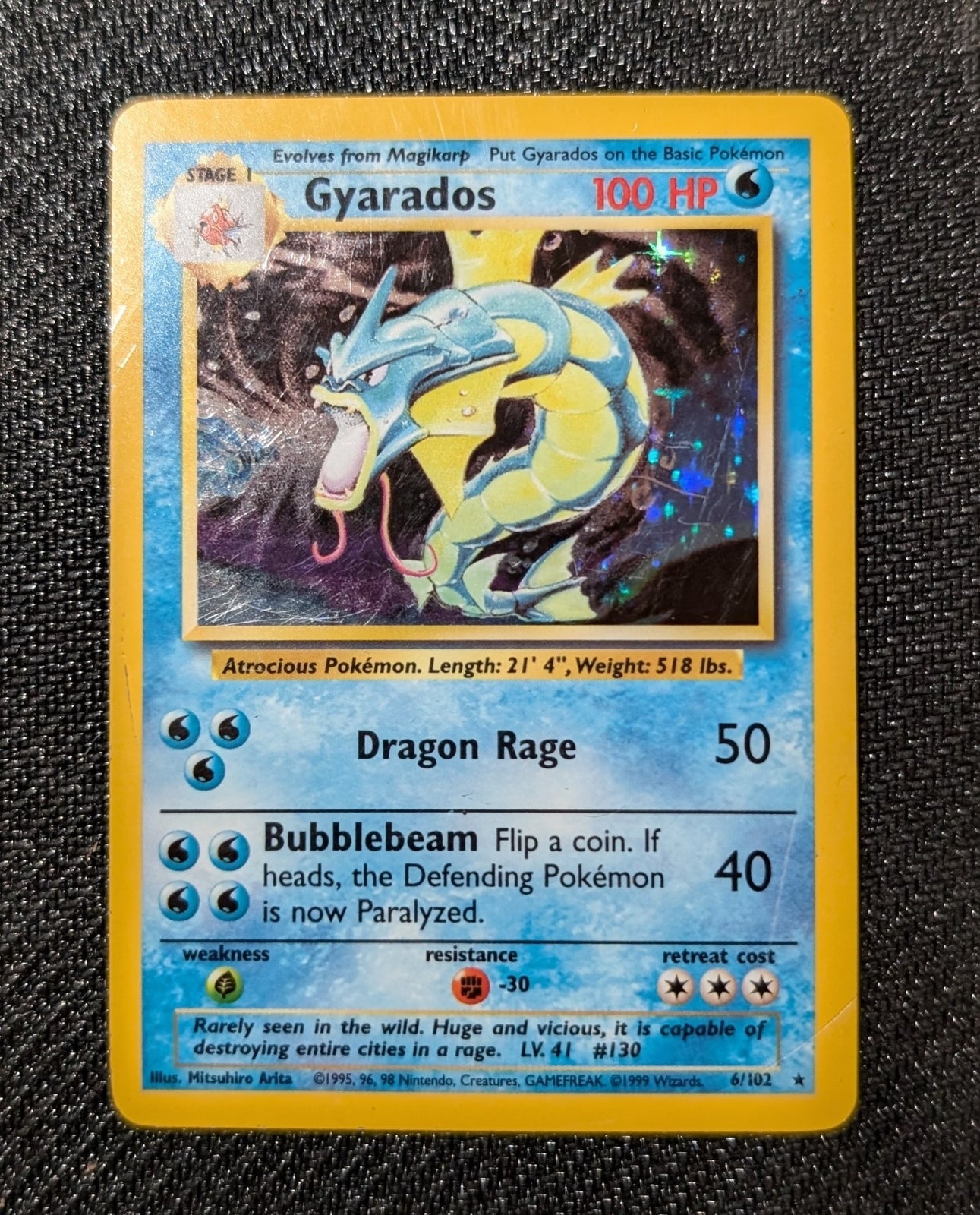1999 Pokemon Base Set Gyarados Holo HP