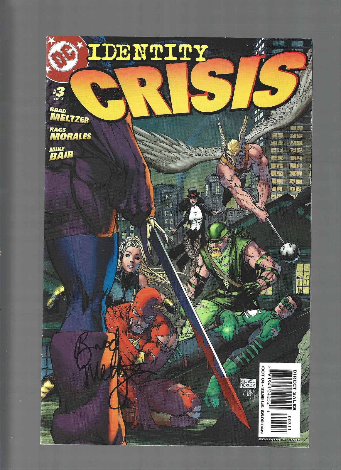IDENTITY CRISIS #3 Signed by Brad Meltzer  VF/VF+  (LF007)