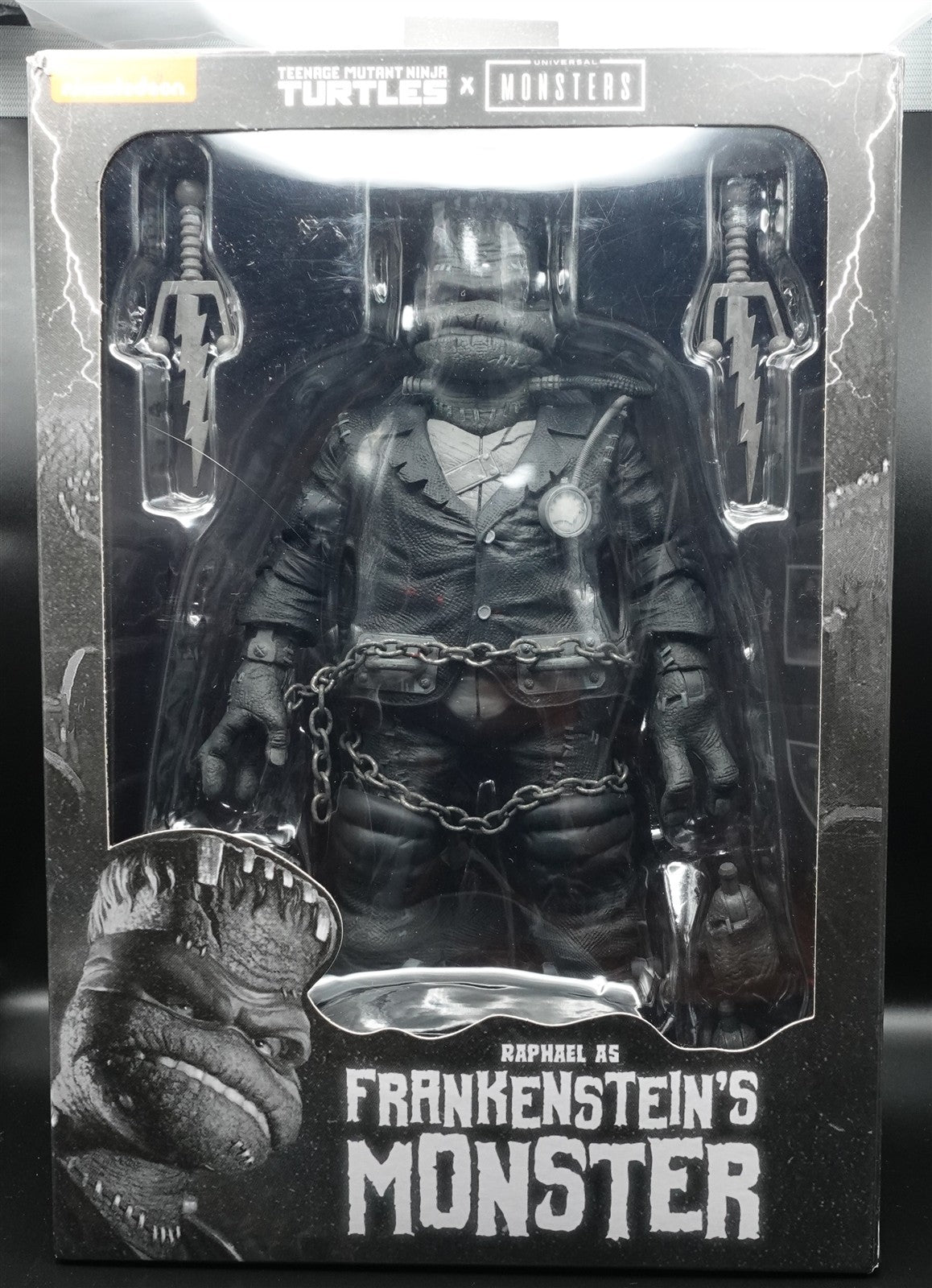 Universal Monsters TMNT Black White Raphael as Frankenstein