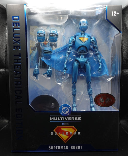 Mcfarlane DC Multiverse Theatrical Superman Robot 7” Deluxe Figure Red Platinum