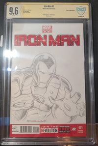 Iron Man #1 (2013) Blank Cover with Patrick Reilly Iron Man Sketch CBCS 9.6