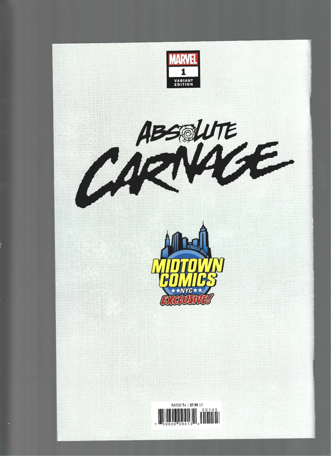 Absolute Carnage #1 2019 Midtown Exclusive Sig. by Cates & Stegman VF/NM (LF007)