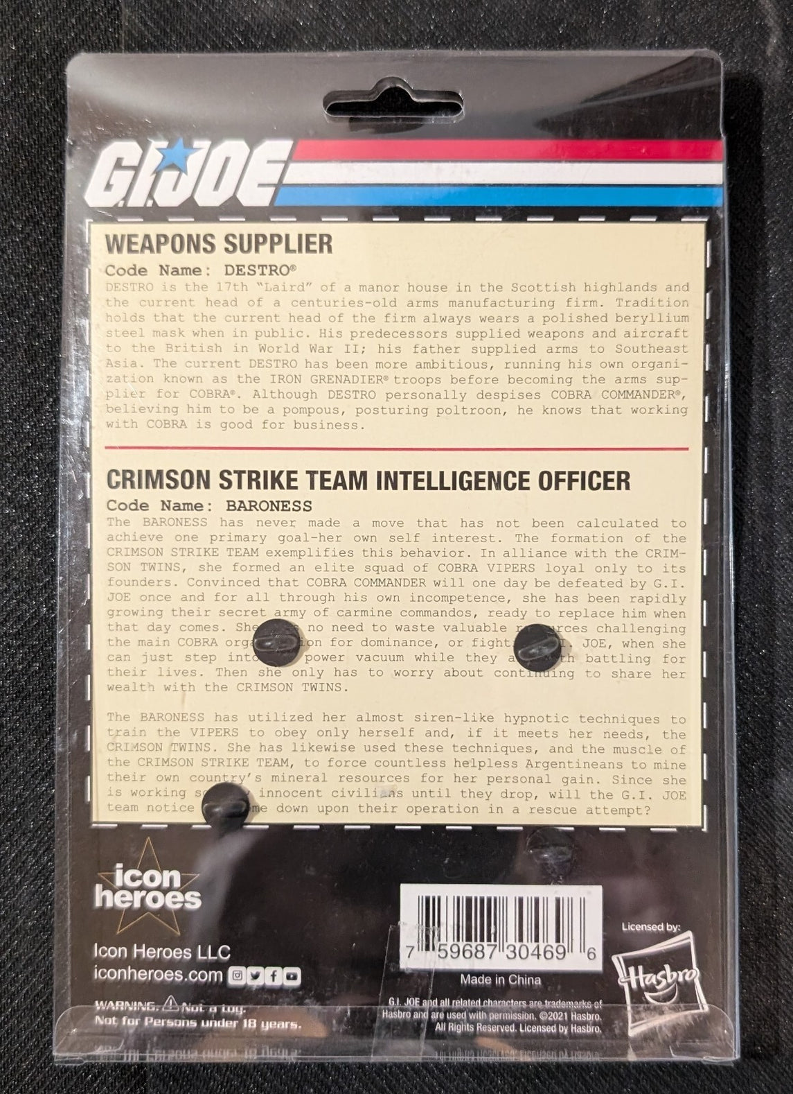 D3 PX Previews Exclusive GI JOE DESTRO BARONESS Collectible Enamel Pin Set  NIB