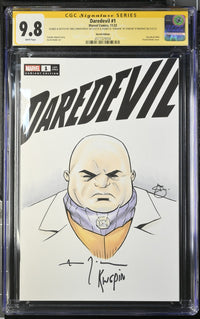 Daredevil #1 (2023) CGC SS 9.8 Signed by Vincent D'onofrio W/ Kirkpatrick Sketch