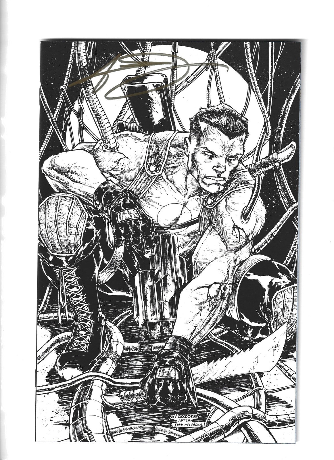 Bloodshot 2019 1 Planet Awesome Corona BW Virgin Homage Variant signed NM(LF006)