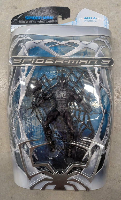 Marvel Spider-Man 3 LE Black Suit Spider-Man with Wall Hanging Web (Hasbro 2007)