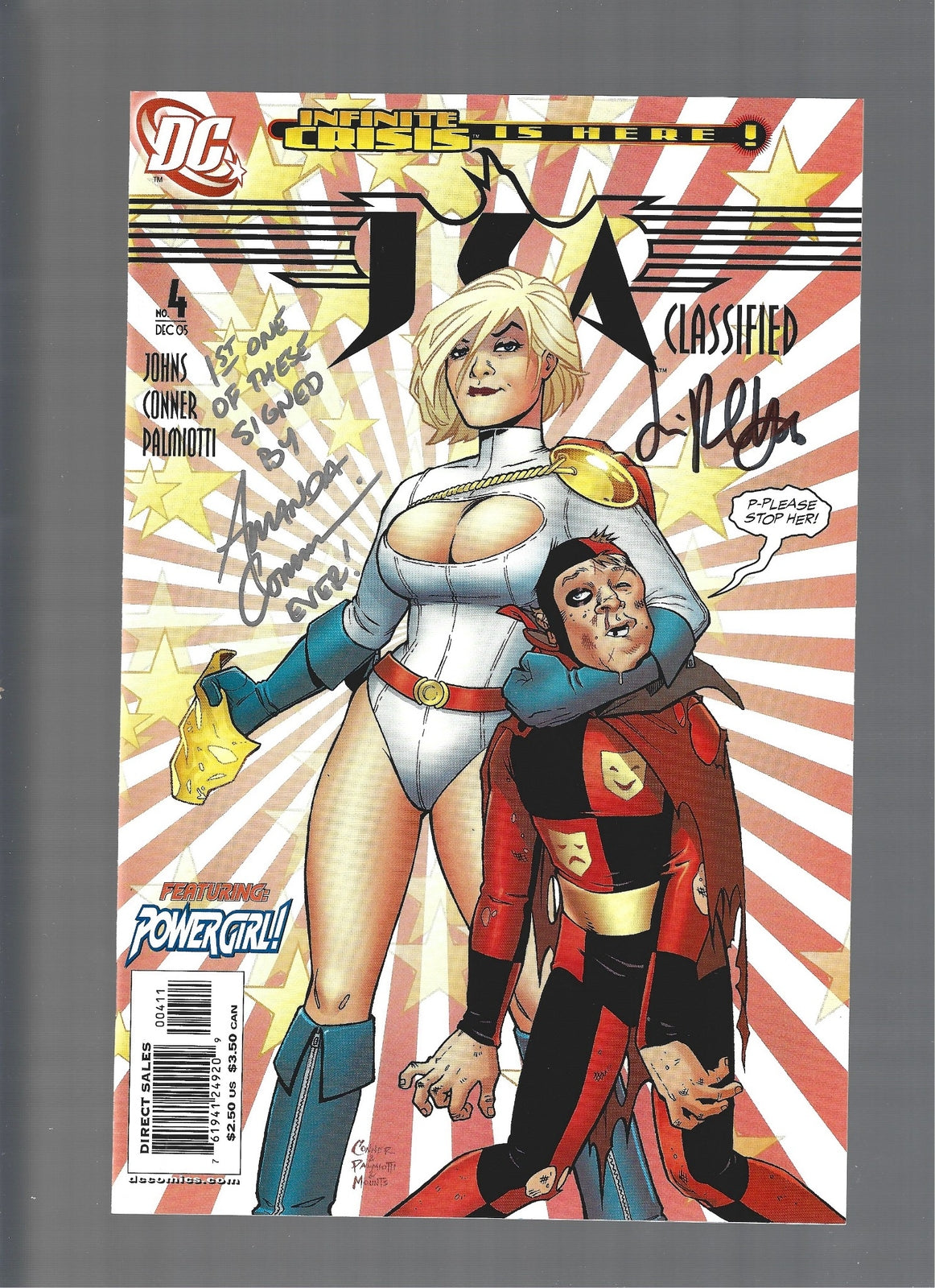 JSA CLASSIFIED #4  1st. EVER Signed by Amanda Conner. Jim Palmiotti NM (LF006)