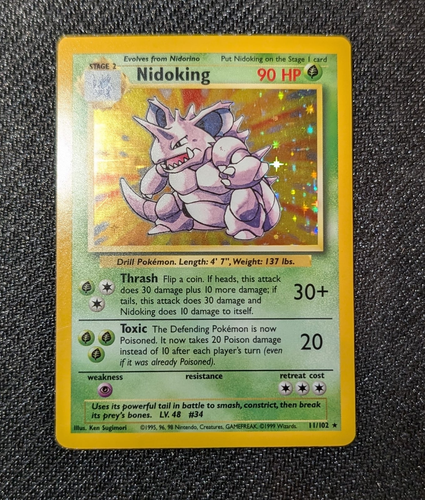 1999 Pokemon Base Set Nidoking Holo WOTC