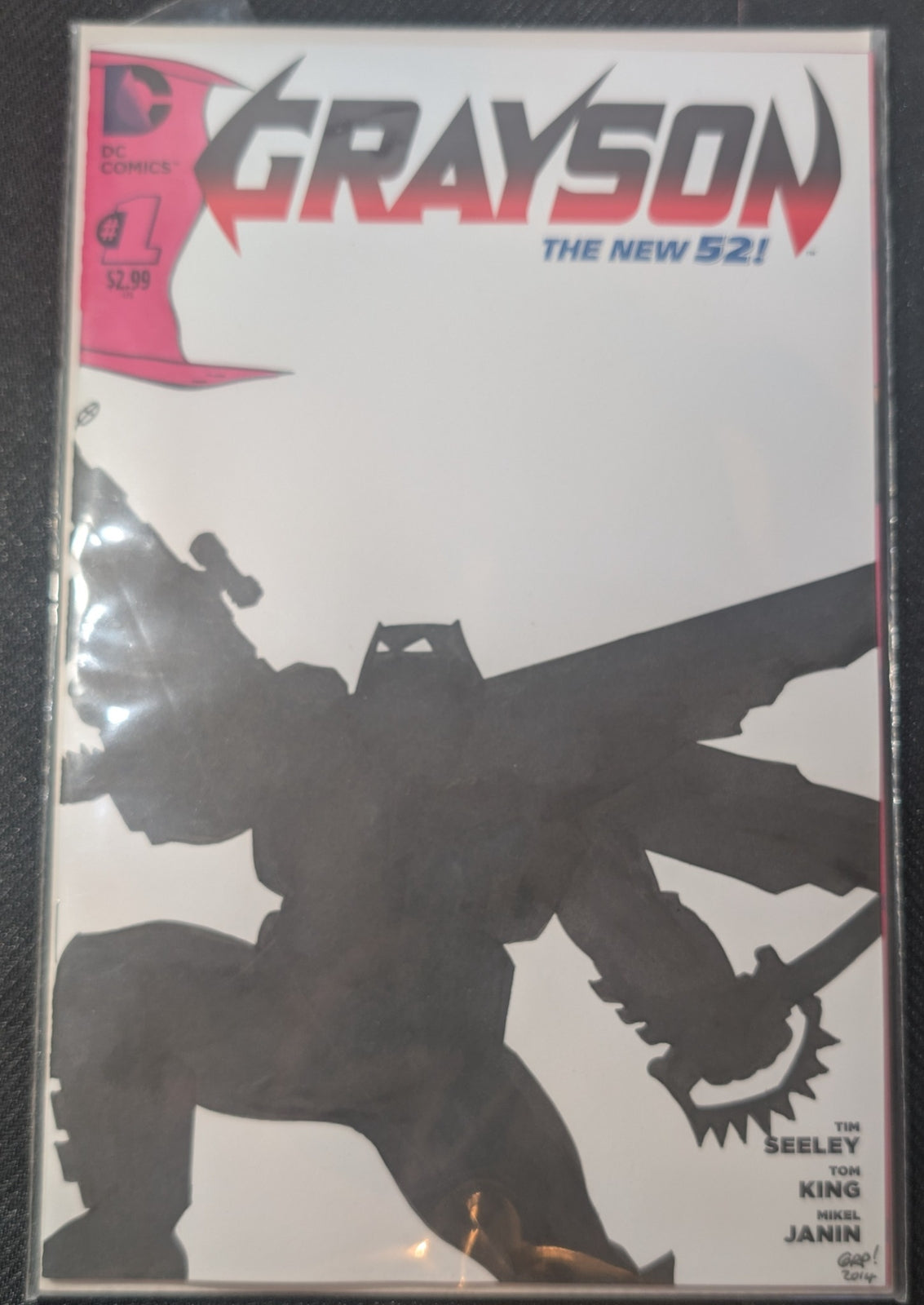 Grayson #1 (New 52) Blank Cover W/ Sketch by Gary Parkin