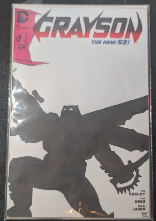 Grayson #1 (New 52) Blank Cover W/ Sketch by Gary Parkin