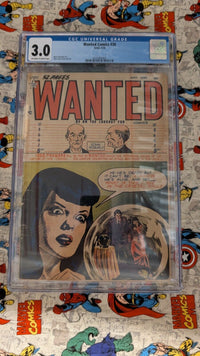 Wanted Comics #26 (Orbit Comics 1950) Mort Laev art, Bettie Page Cover CGC 3.0