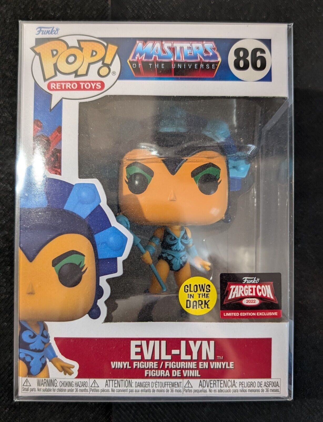 Masters of the Universe Evil-Lyn Pop Vinyl Figure #86 Funko Glow Dark TargetCon