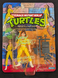1988 Playmates TMNT Series 1 APRIL O'NEIL Blue Stripes 10 back SIGNED w/COA