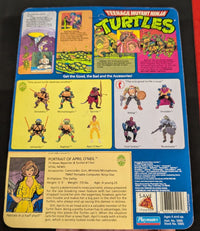 1988 Playmates TMNT Series 1 APRIL O'NEIL Blue Stripes 10 back SIGNED w/COA