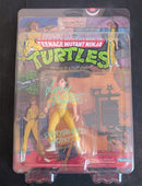 1988 Playmates TMNT Series 1 APRIL O'NEIL Blue Stripes 10 back SIGNED w/COA