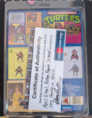 1988 Playmates TMNT Series 1 APRIL O'NEIL Blue Stripes 10 back SIGNED w/COA