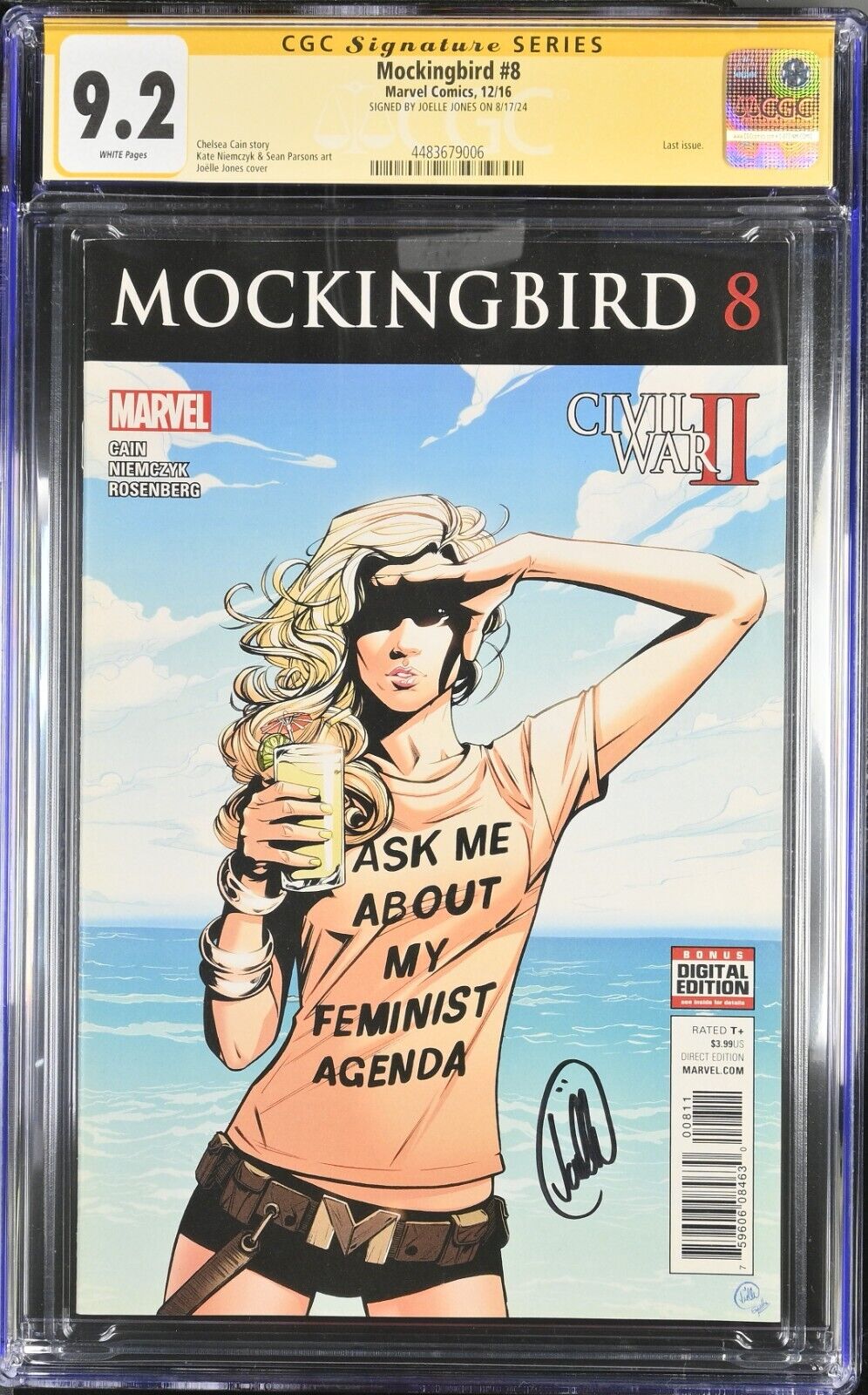 Mockingbird #8 Feminist Agenda Cover signed by Joelle Jones CGC ss 9.2 NM-