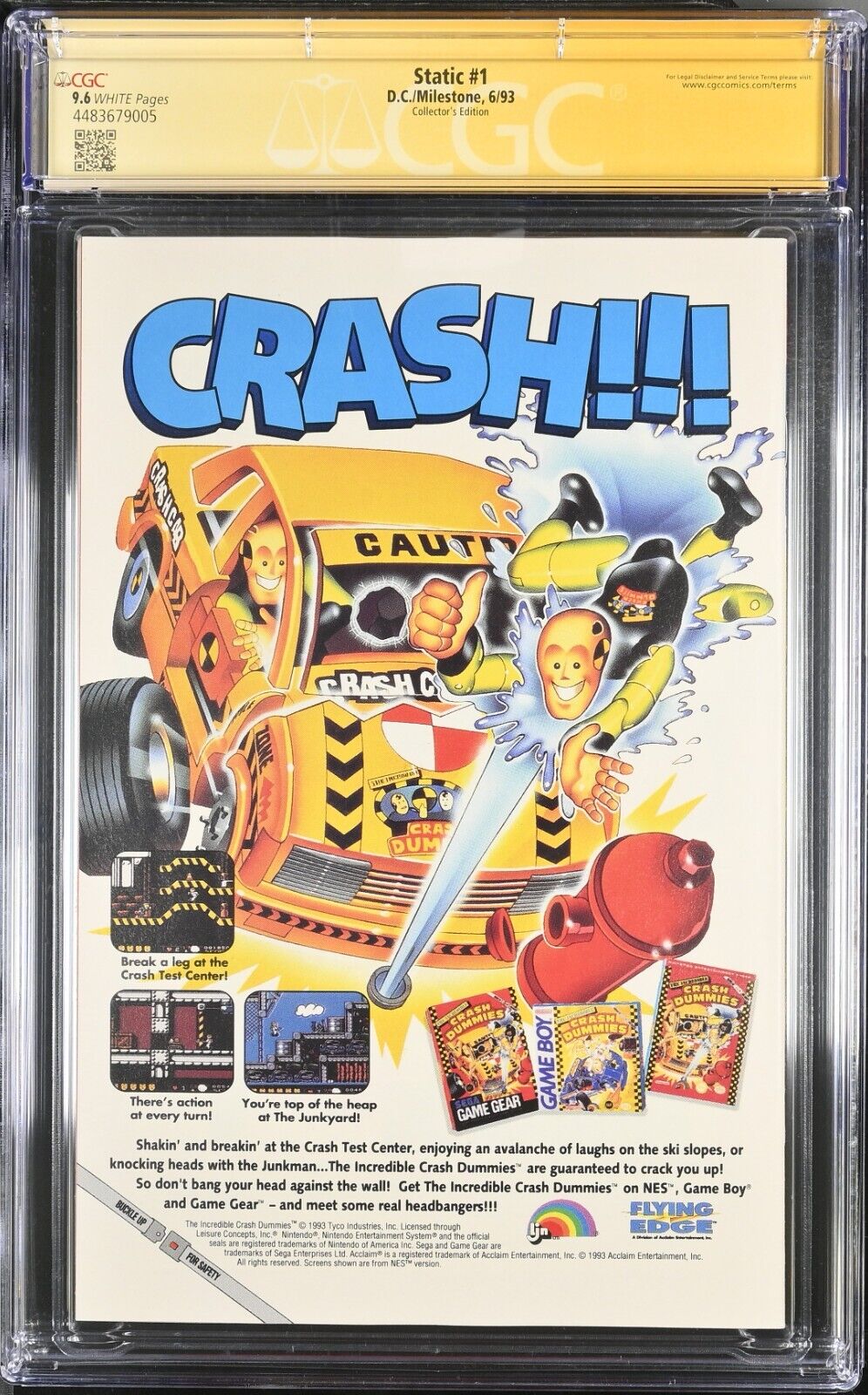 Static #1 Collector's Edition DC & Milestone CGC SS 9.6 Signed Denys Cowan NM+