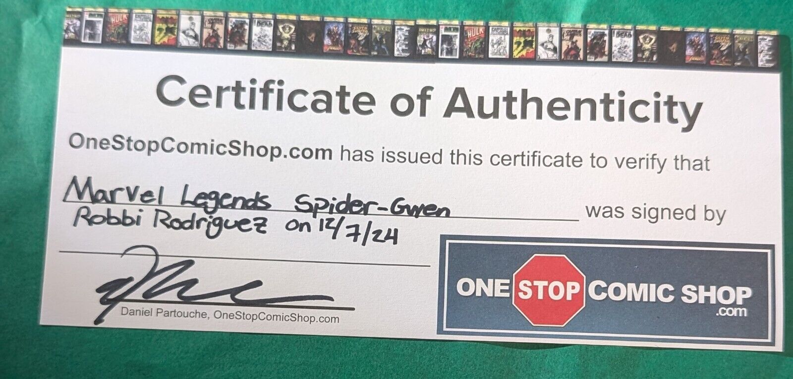 Marvel Legends Into the Spider-Verse Spider-Gwen W/ Robbi Rodriguez sketch & COA