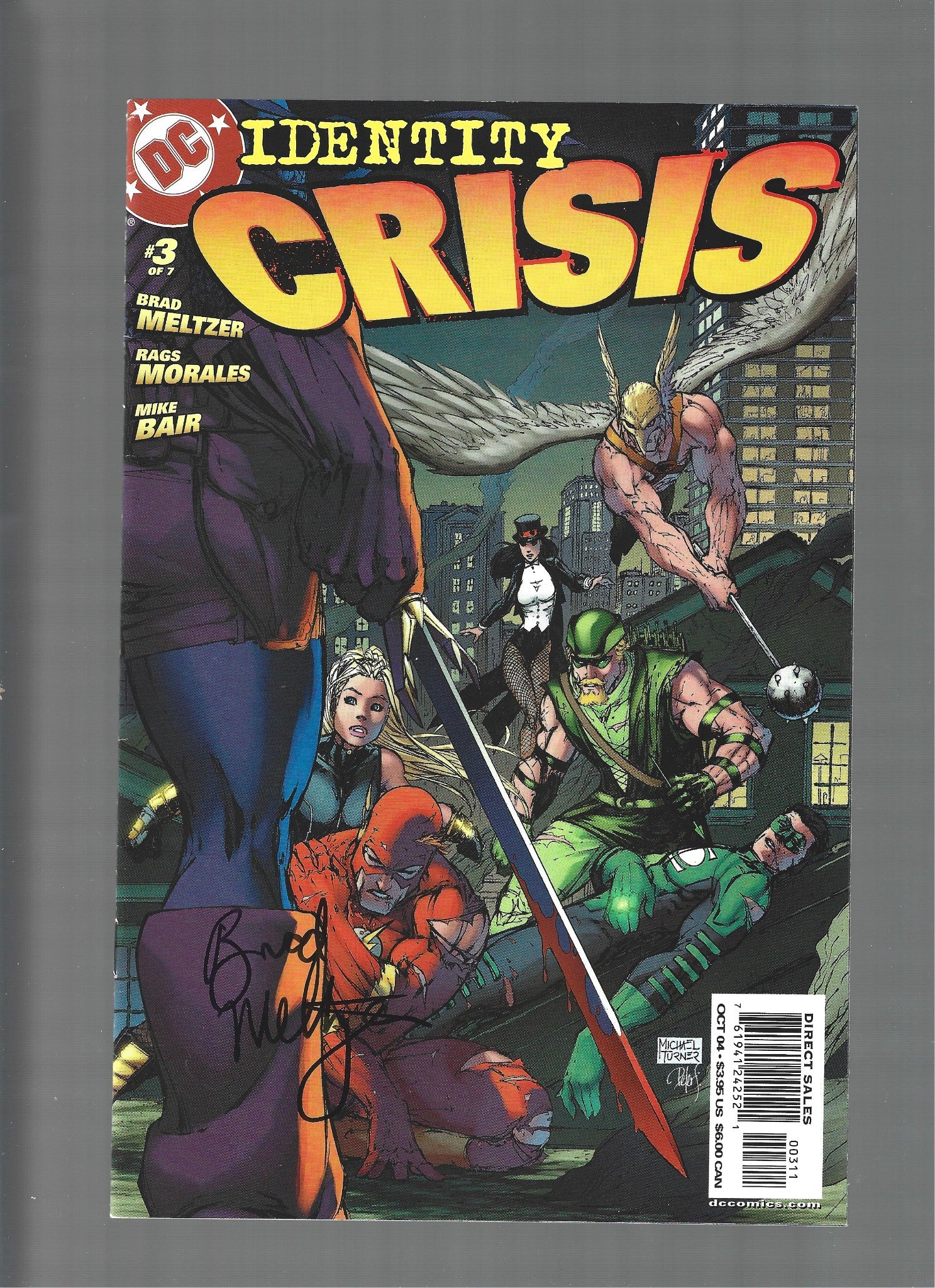 IDENTITY CRISIS #3 Signed by Brad Meltzer  VF/VF+  (LF007)