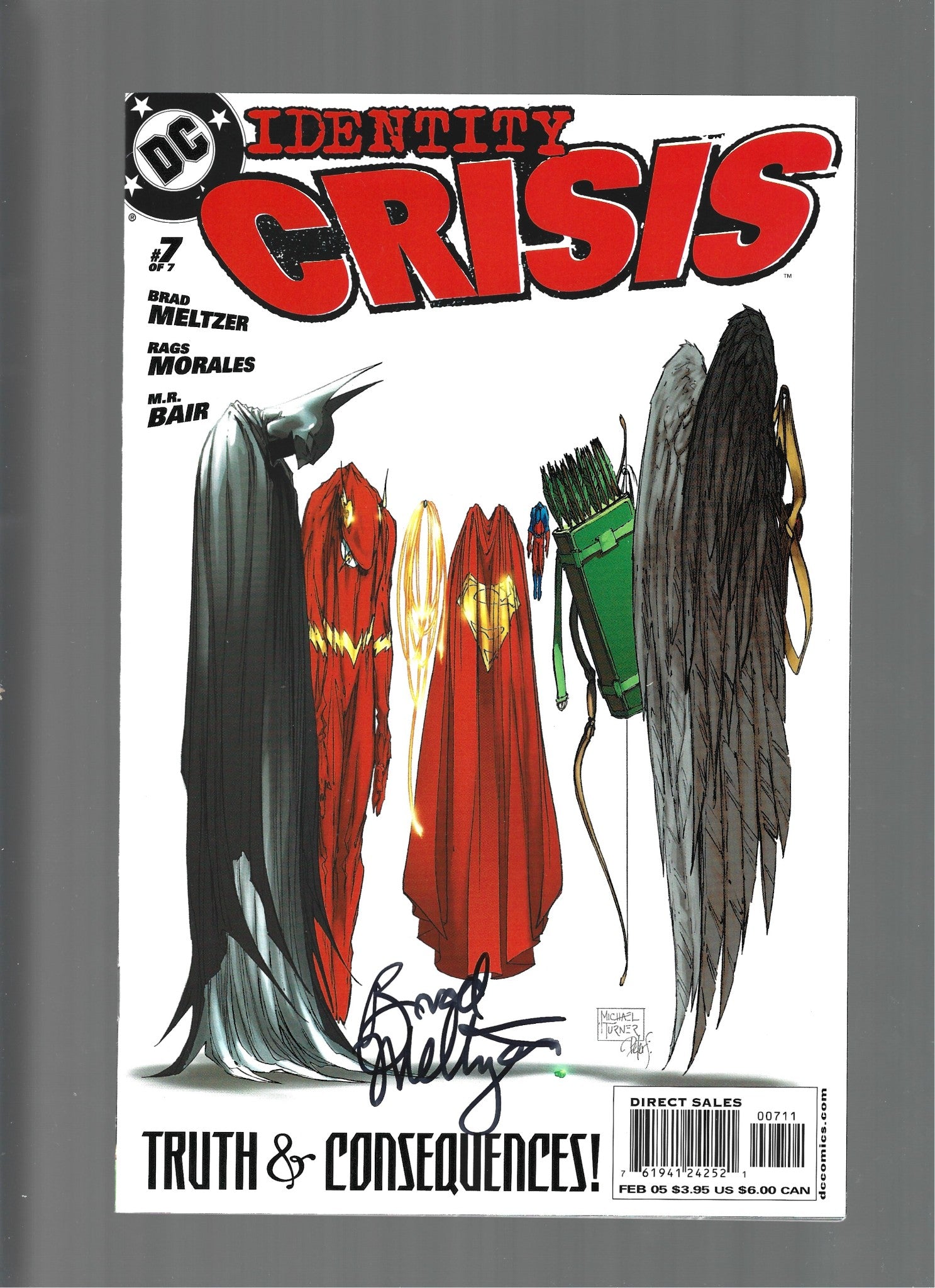 IDENTITY CRISIS #7 Signed by Brad Meltzer  VF/VF+  (LF007)