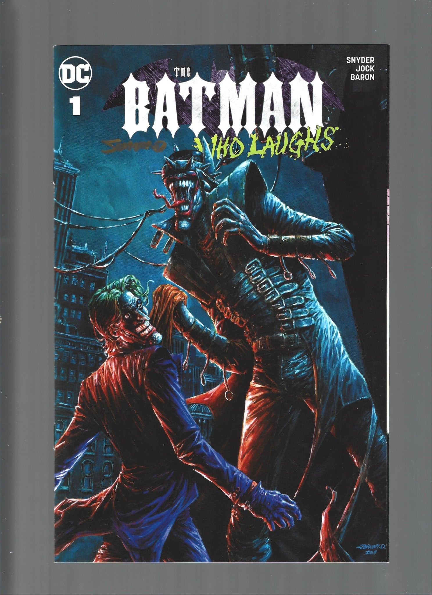 Batman Who Laughs #1 Exclusive Johnny Desjardins Variant Signed NM  (LF007)