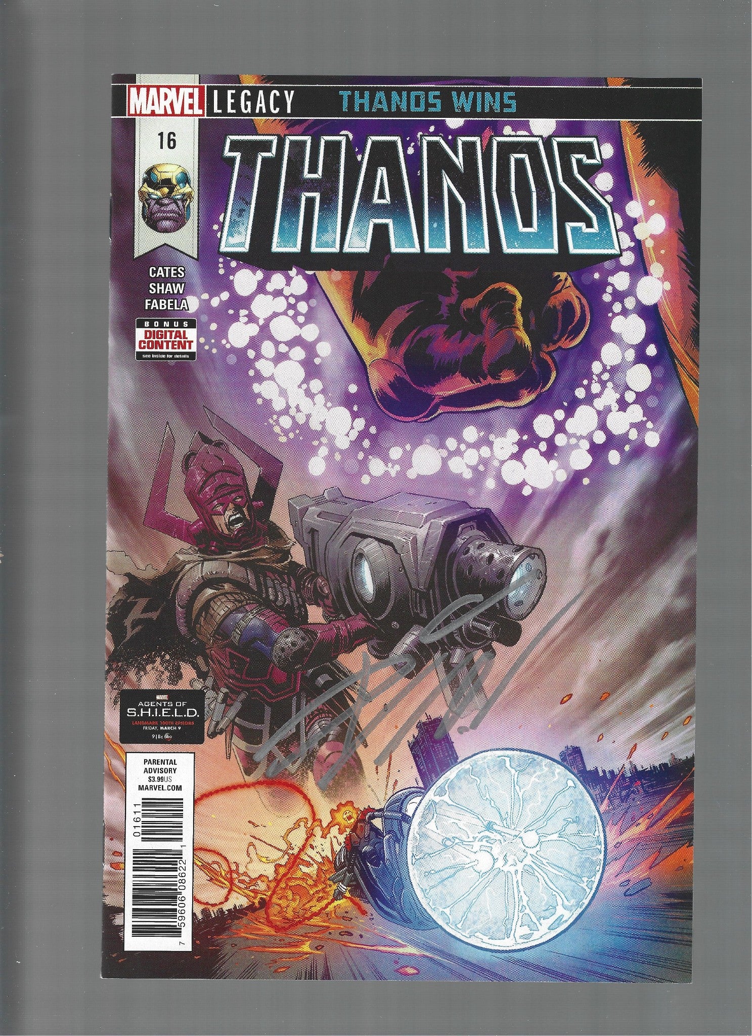 Thanos #16 (2018) Signed by Cates NM (LF007)