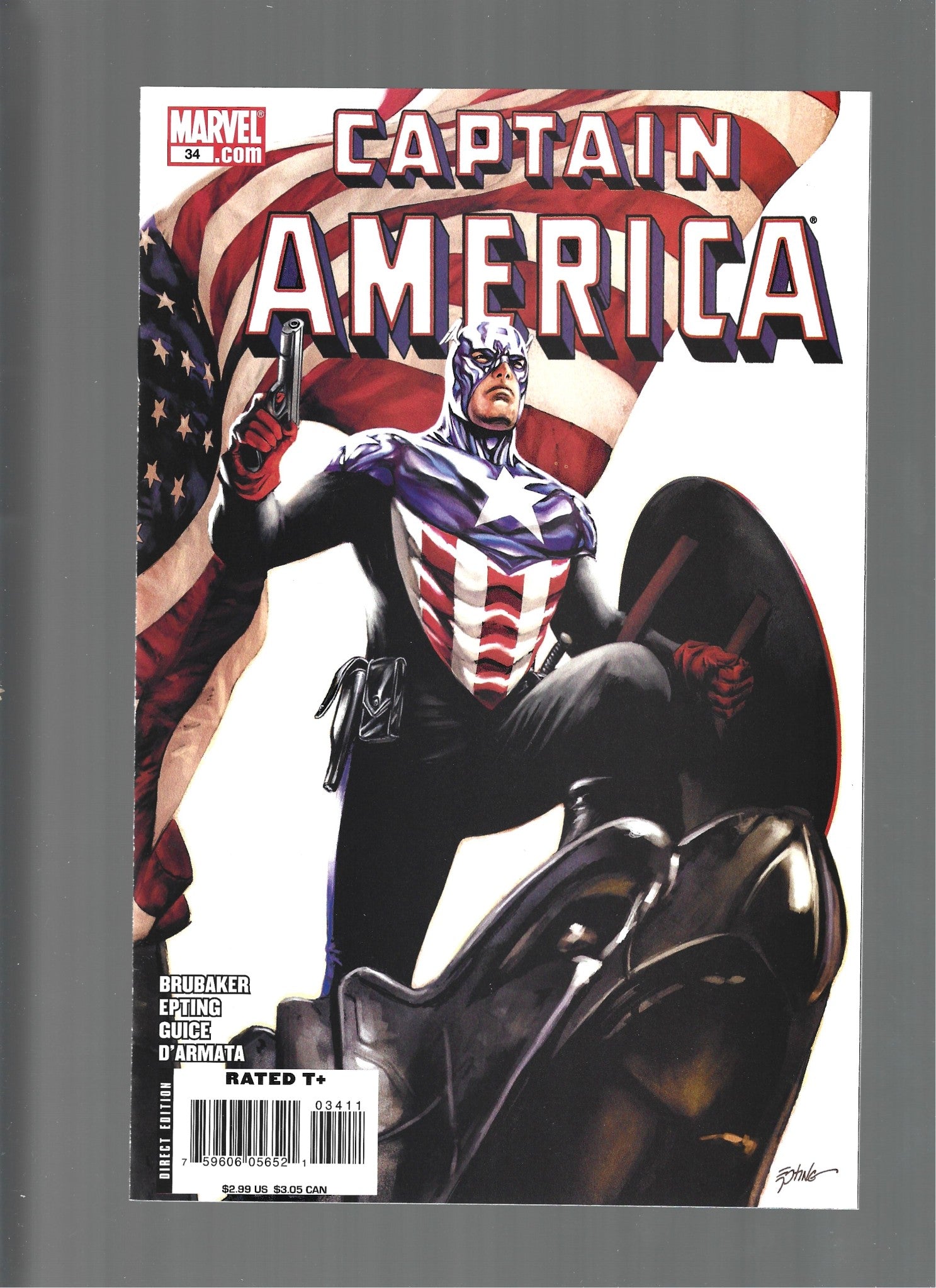 Captain America 34 (2008) Epting cover 1st. Bucky as Captain America NM (LF007)