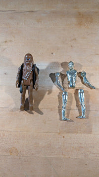 1977 Kenner Star Wars Chewbacca w/ Backpack AND C-3PO Great Condition!