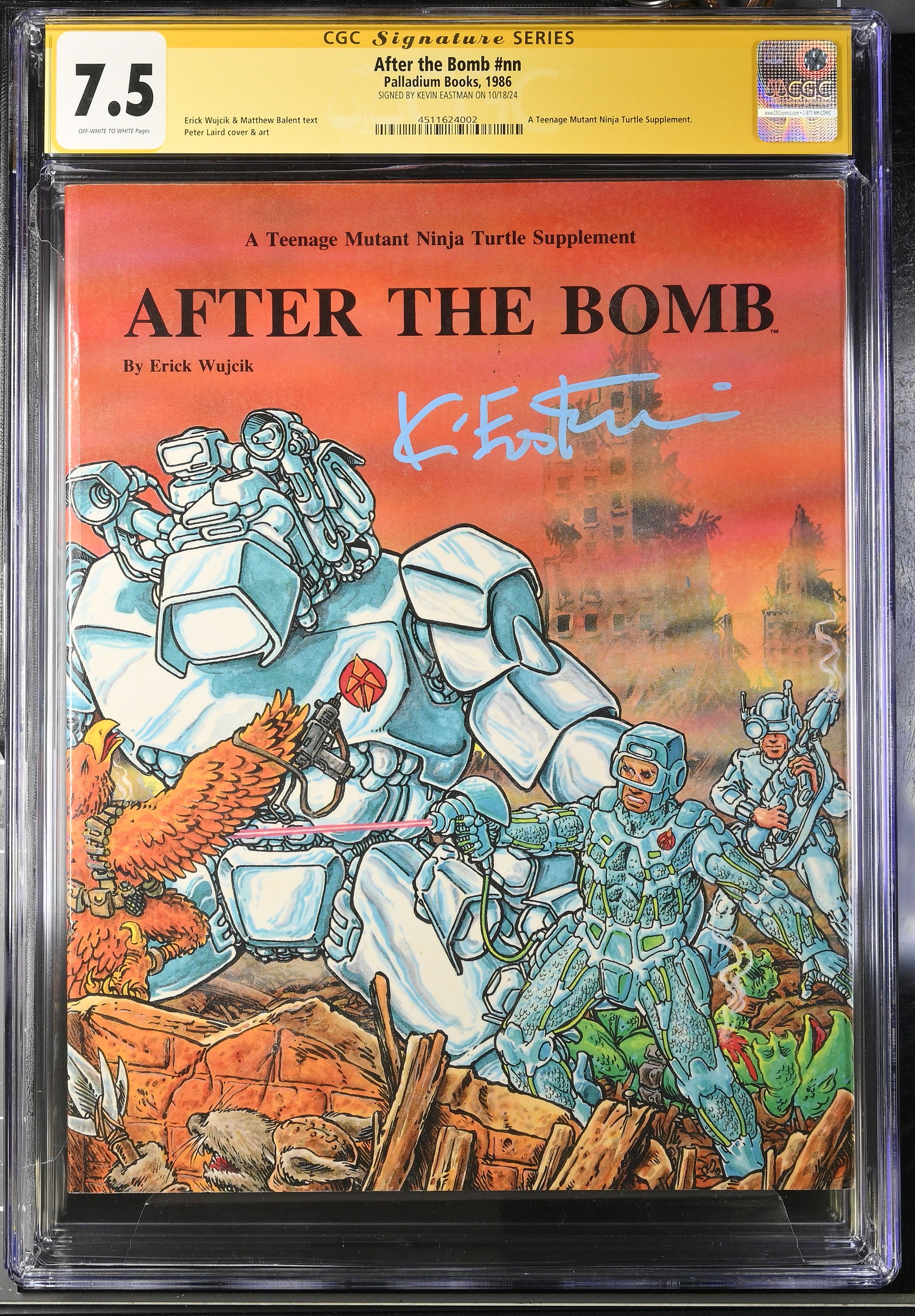 After The Bomb TMNT Supplement Palladium Books Signed  Kevin Eastman CGC SS 7.5