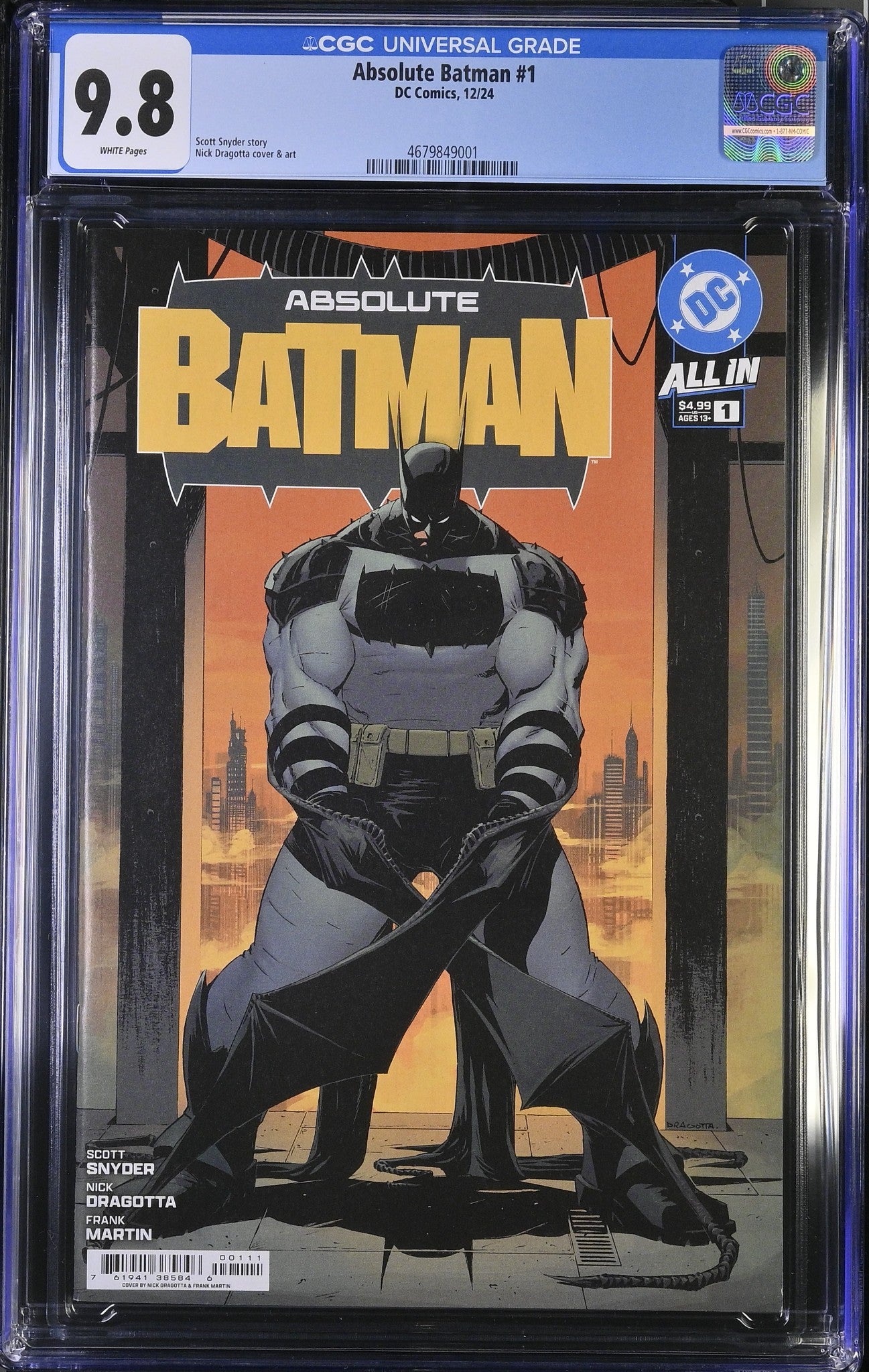ABSOLUTE BATMAN # 1 CGC 9.8 (2024 DC COMICS) 1st PRINT DRAGOTTA COVER "A"