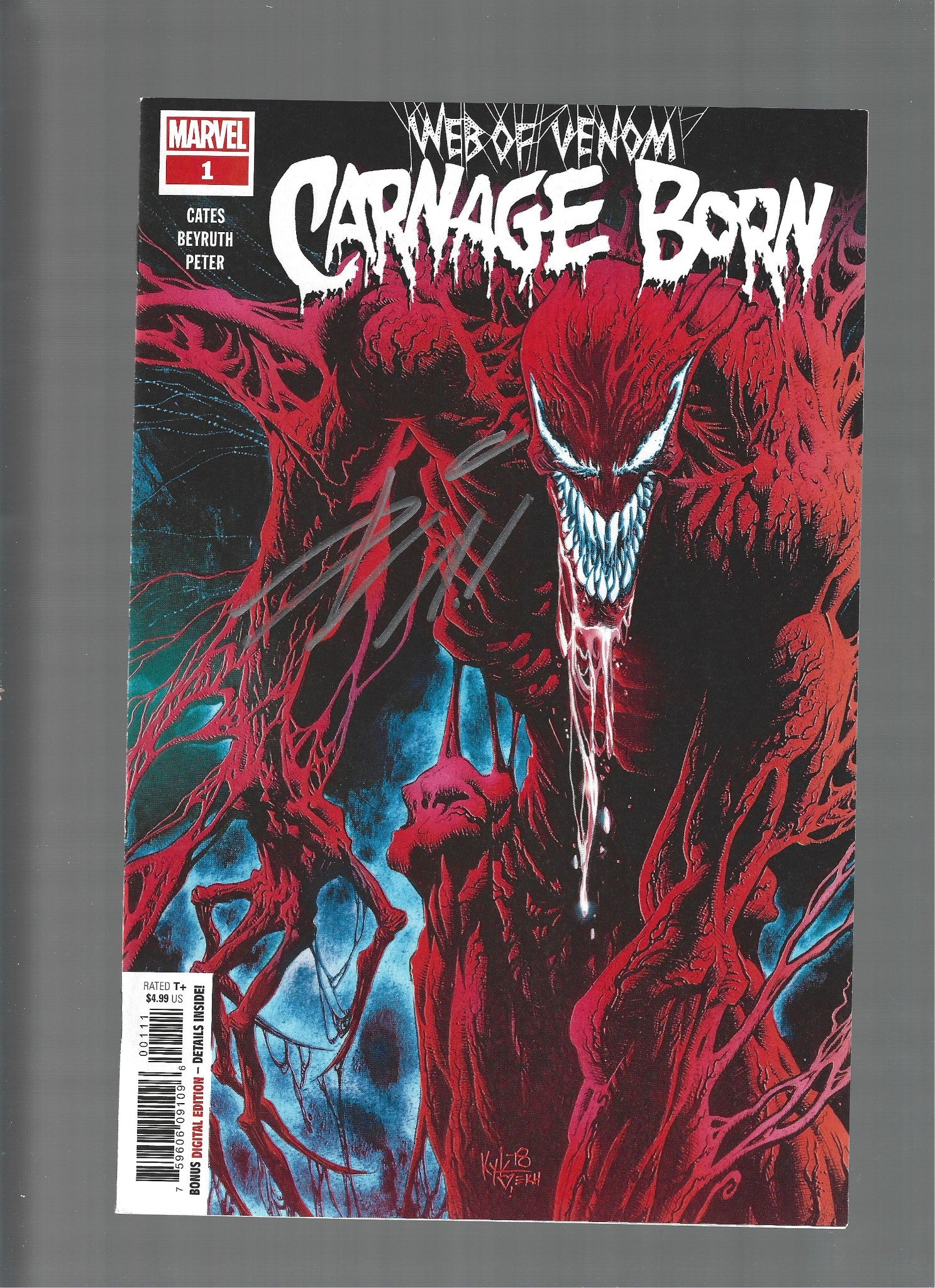 WEB OF VENOM CARNAGE BORN #1 Signed by Donny Cates VF/NM (LF007)