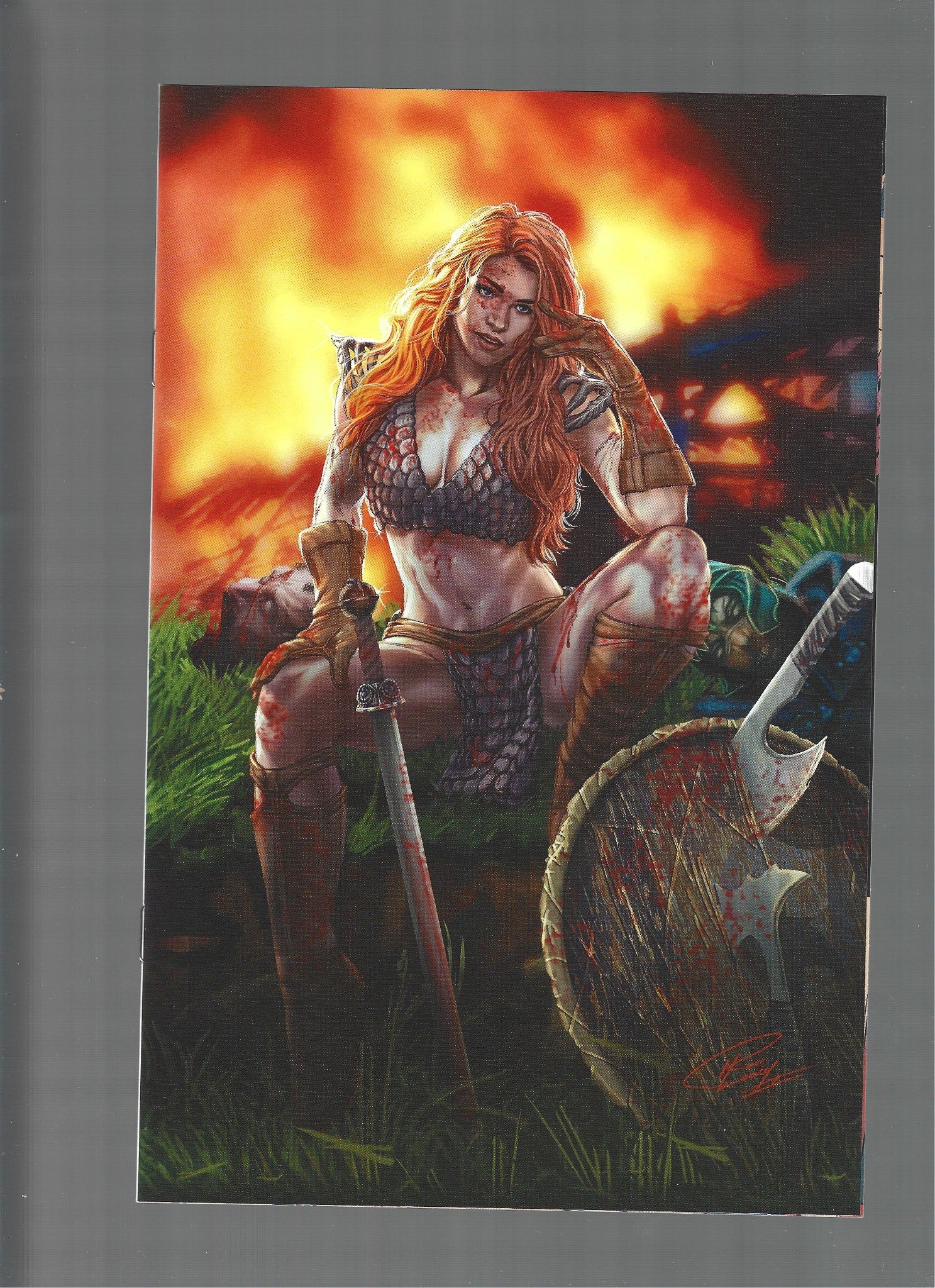 Die!namite #1 Red Sonja Ron Leary Virgin Variant Ltd. 400  NM  (LF007)