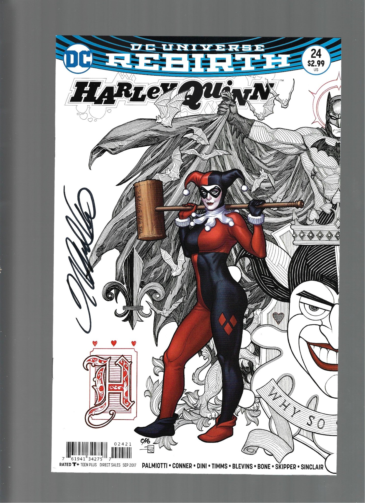 DC Universe Rebirth Harley Quinn #24 Signed by Frank Cho VF/NM  (LF007)
