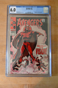 Avengers #57 CGC 6.0 OW PGS 1ST App. The Vision Blk Widow Ultron App. (L001)