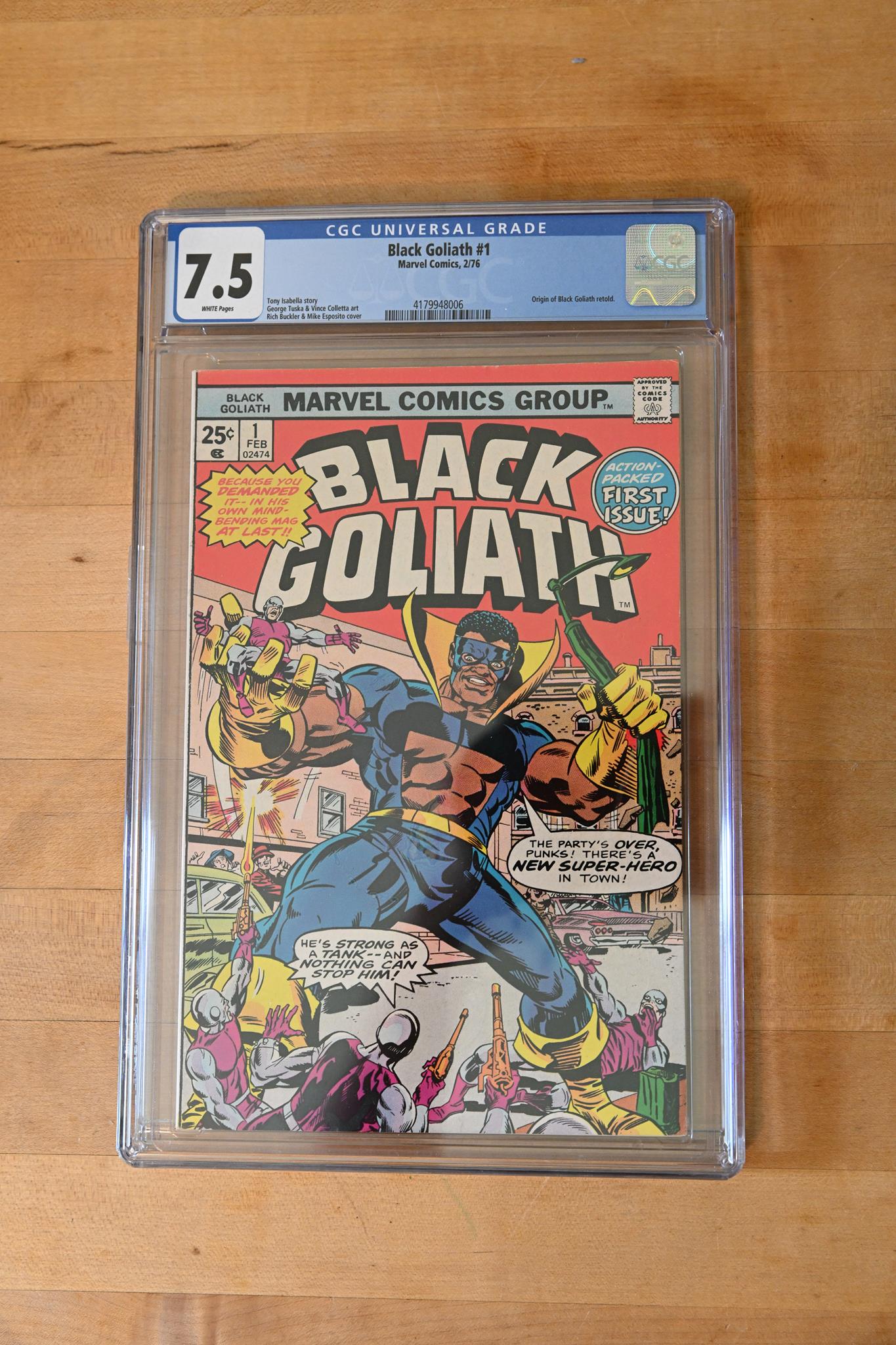 Black Goliath #1 CGC 7.5 W PGS KEY ISSUE Goliath Origin and Second App.  (L001)