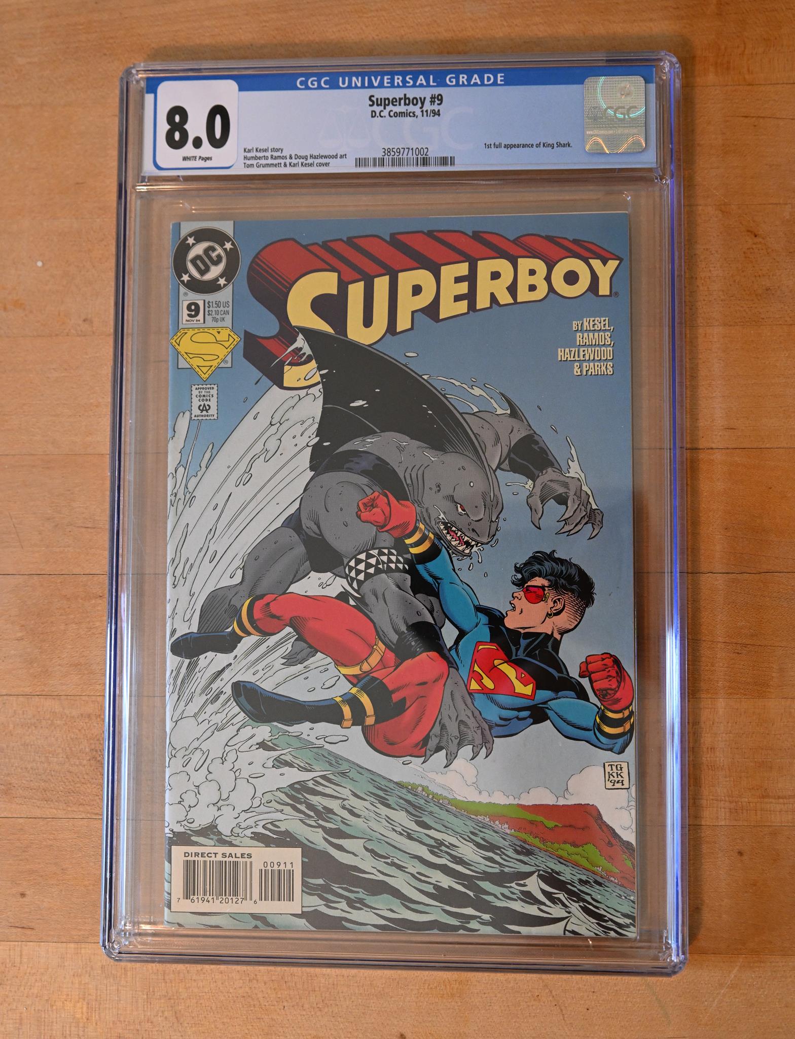 SUPERBOY #9 CGC 8.0 Key Issue 1st. Full Appearance of King Shark (L001)