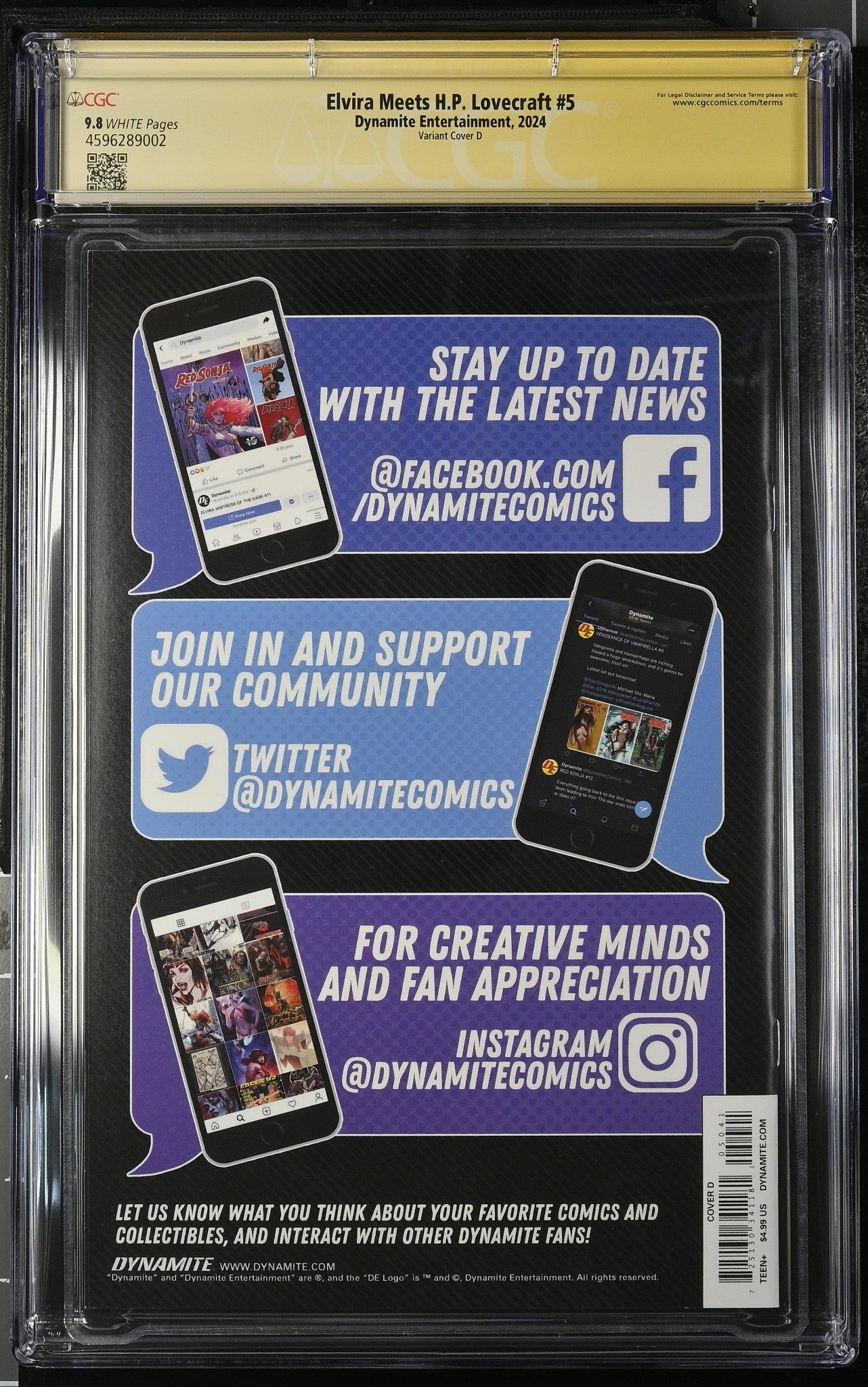 Elvira Meets H.P. Lovecraft #1 Photo Cover CGC 9.8 Signed by Cassandra Peterson