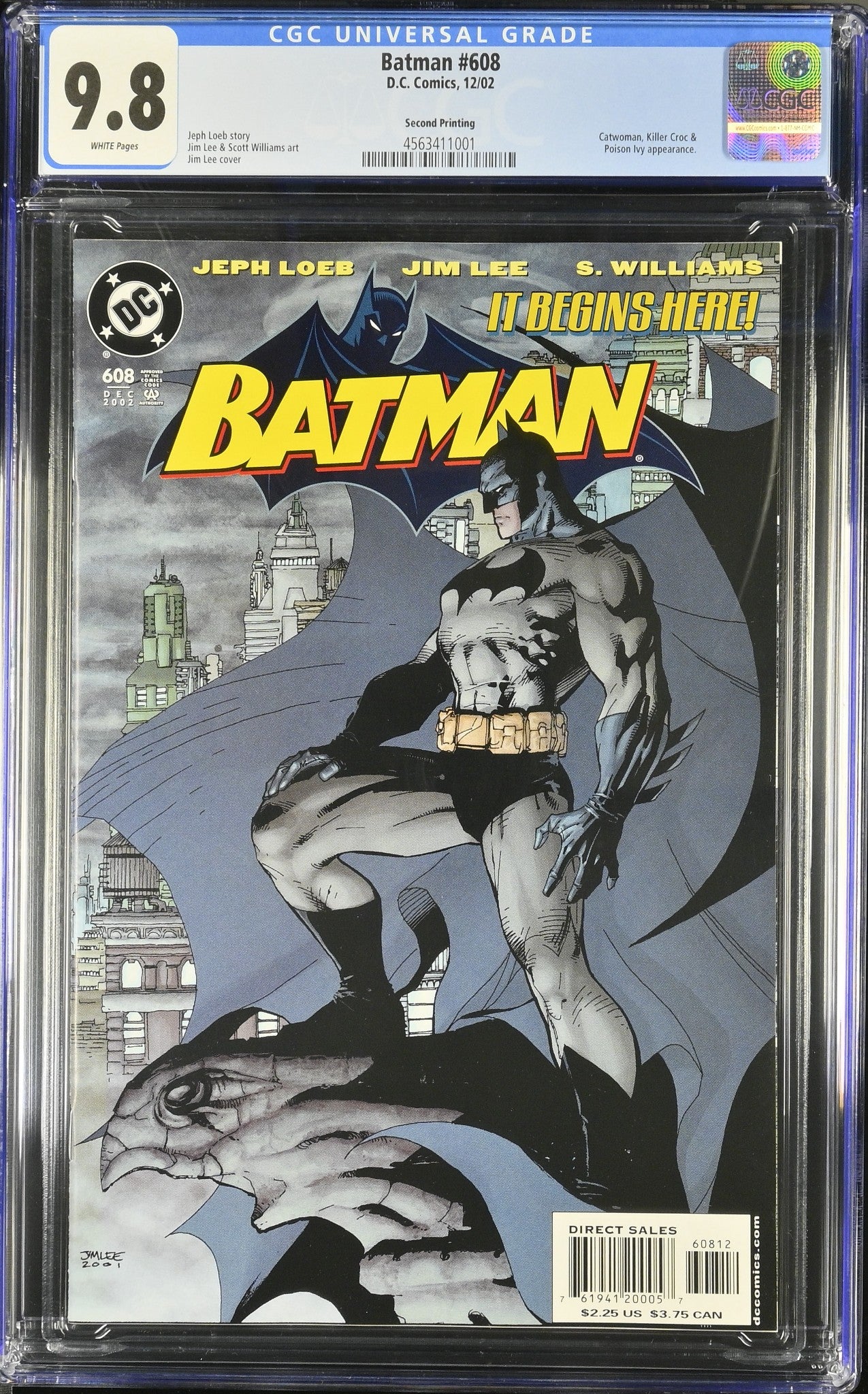 Batman #608 (2002 DC COMICS) SECOND PRITNTING JIM LEE COVER CGC 9.8