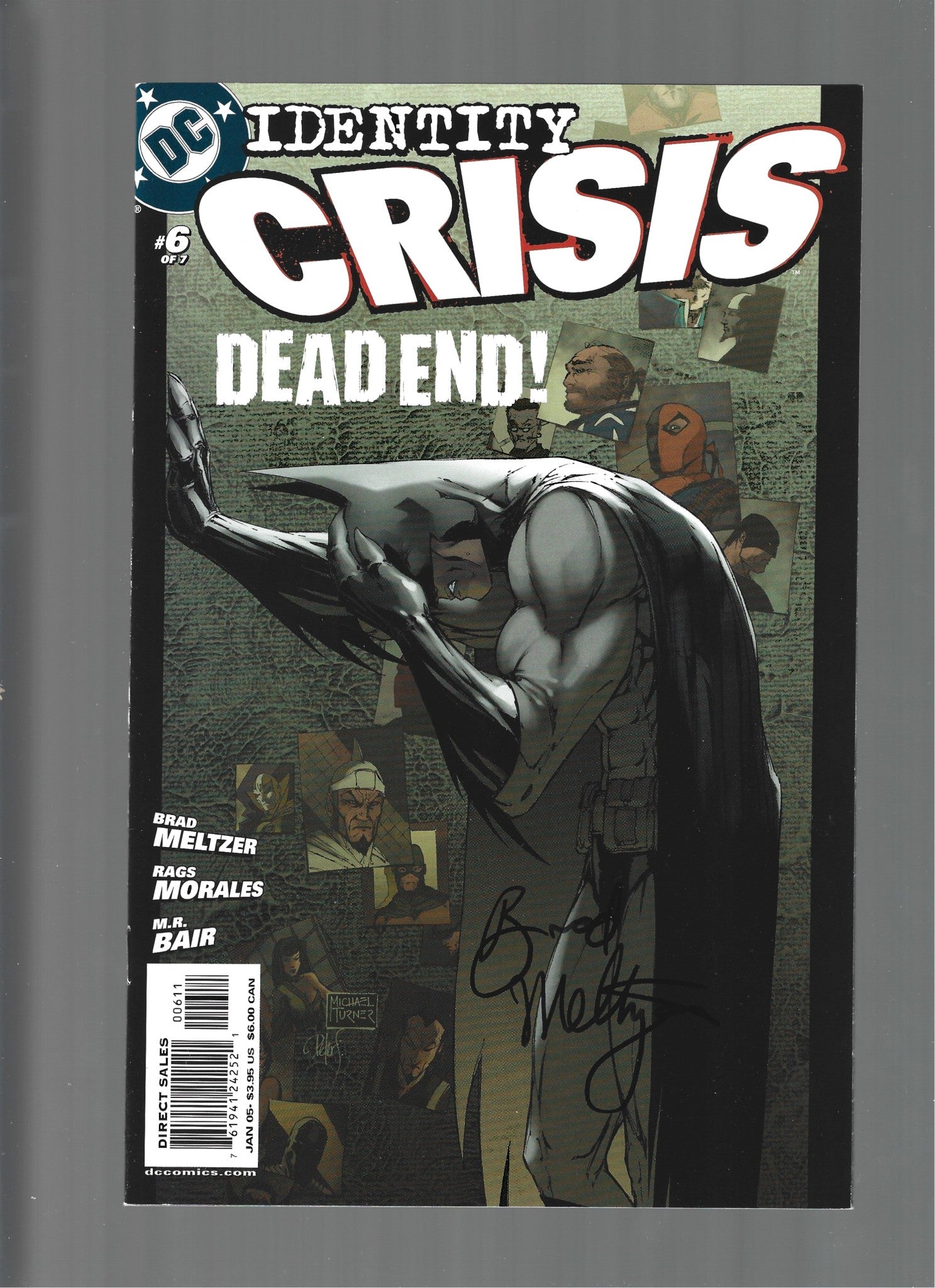 IDENTITY CRISIS #6 Signed by Brad Meltzer  VF/VF+  (LF007)
