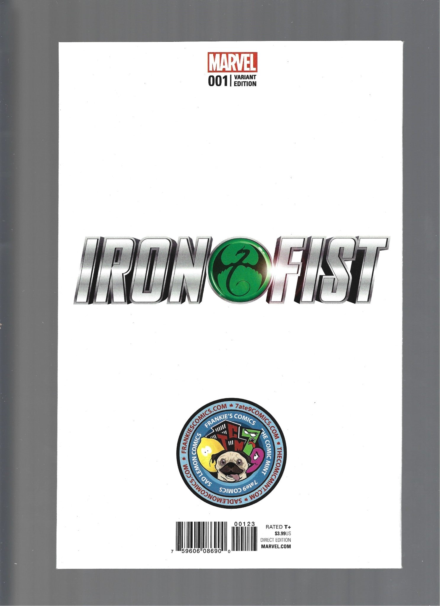 Iron Fist #1 (2017) Dell'Otto Virgin Sketch Variant Exclusive NM (LF006)