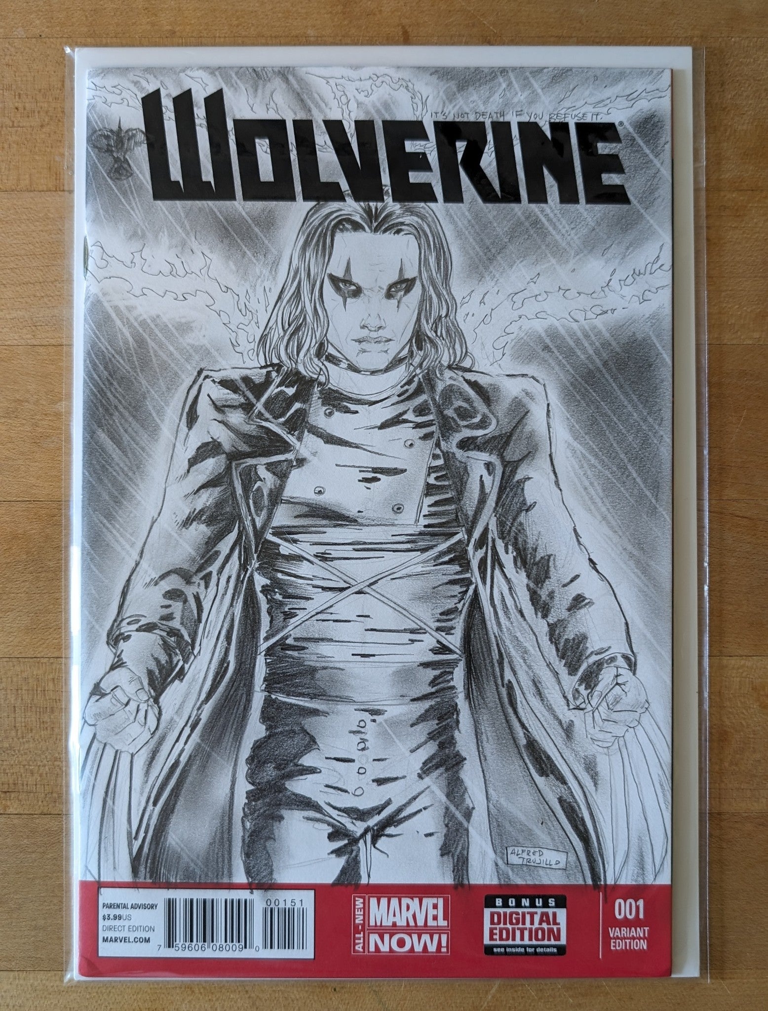 Wolverine #1 Aldfred Trujillo The Crow Original Sketch VF/NM(LF005)