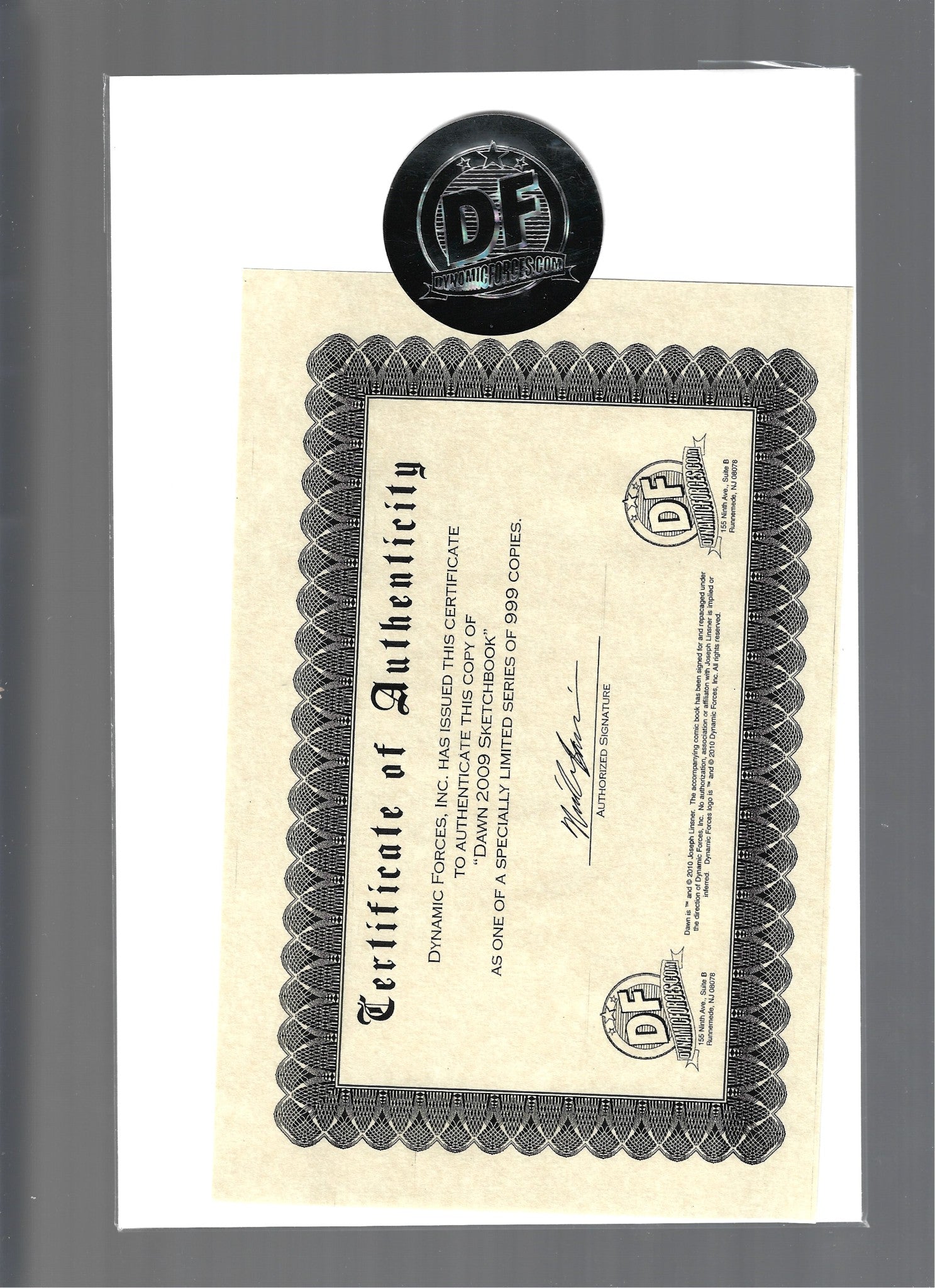 Dawn 2009 Sketchbook Ltd. 1000 Copies Linsner Dynamic Forces NM SEALED (LF006)